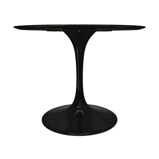 Tulip Fiberglass Dining Table, 42" Round Black