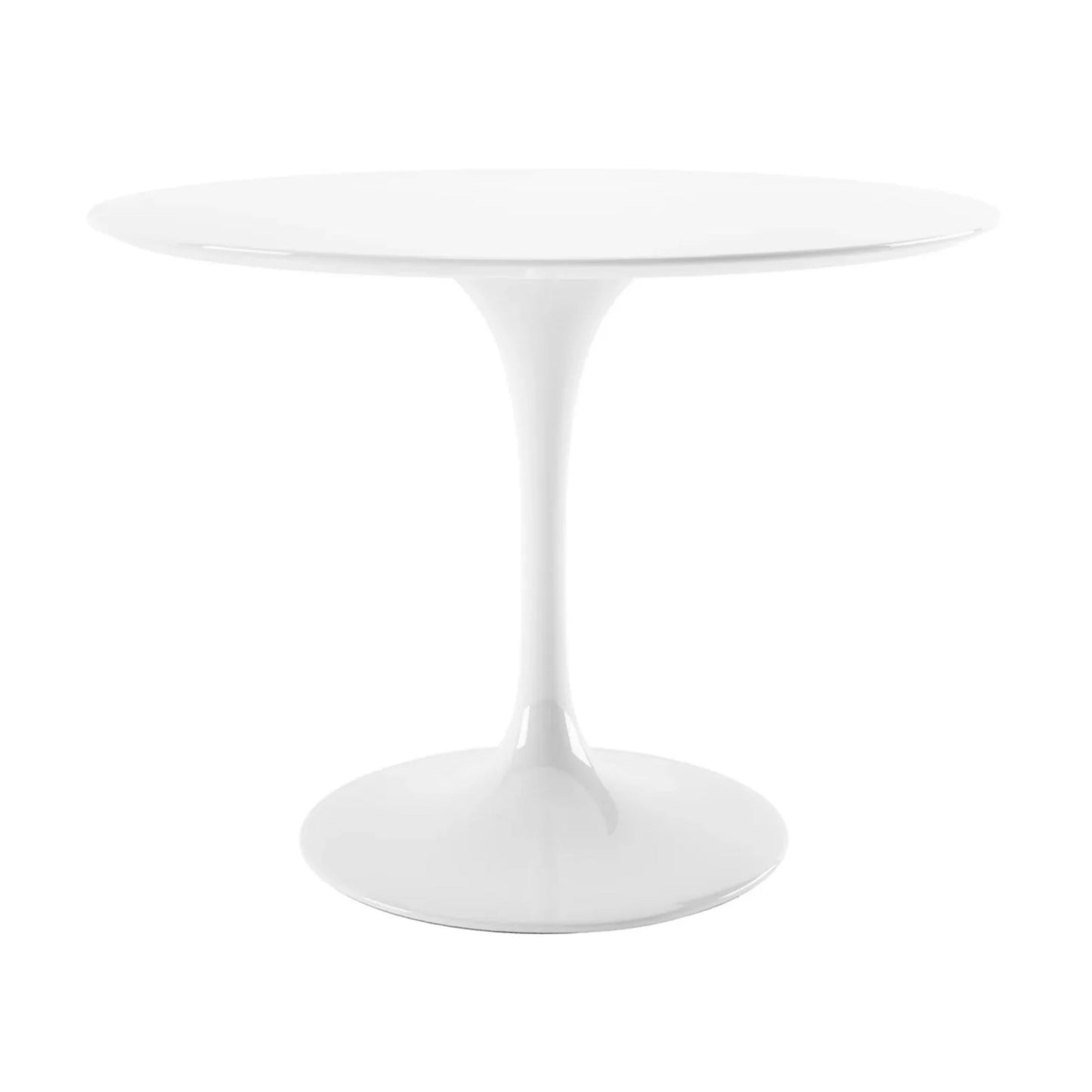 Tulip Fiberglass Dining Table, 42" Round White