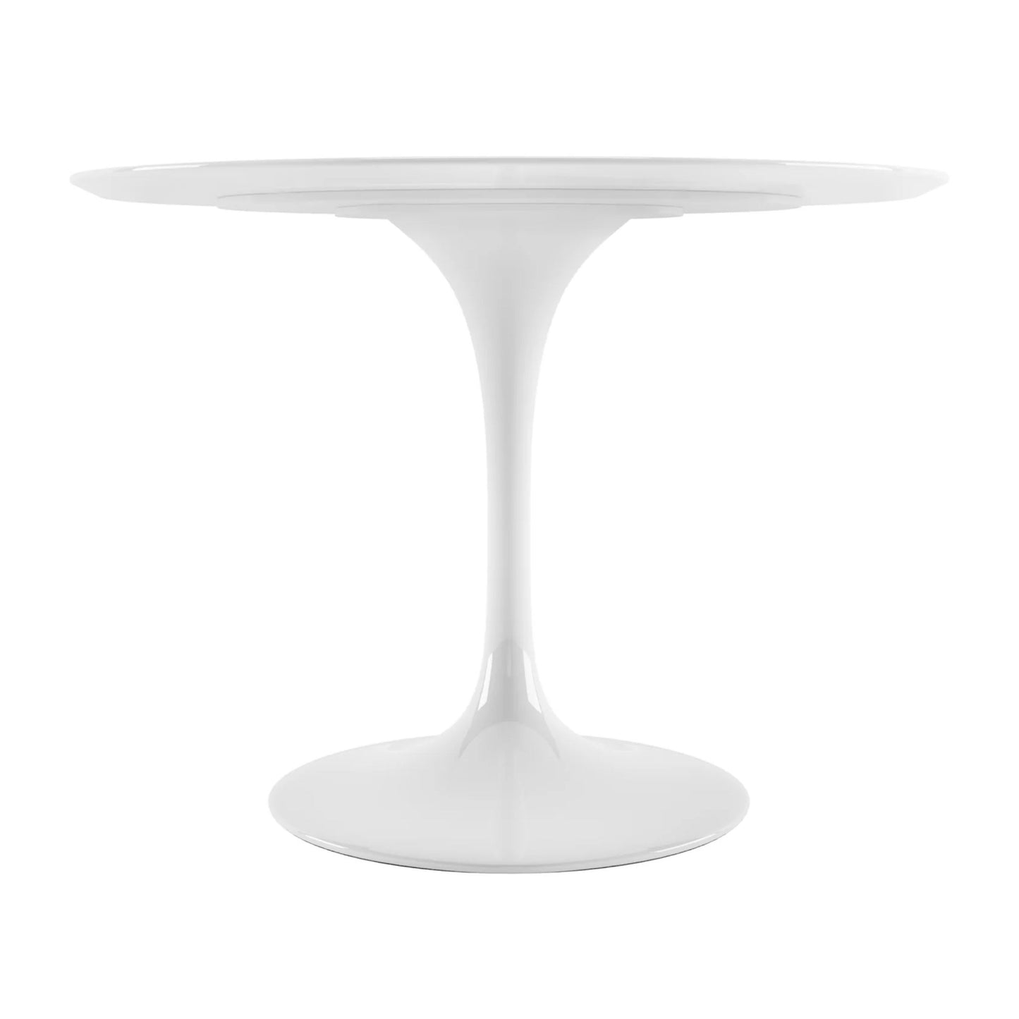 Tulip Fiberglass Dining Table, 42" Round White