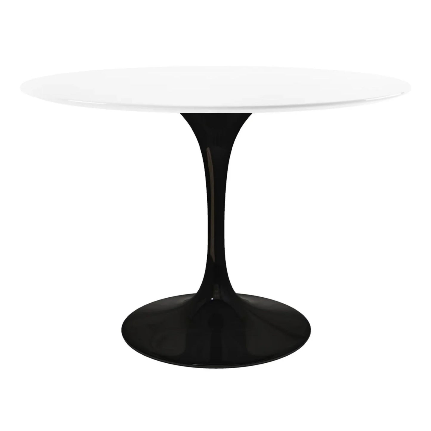 Tulip Fiberglass Dining Table, 48" Round Black Base
