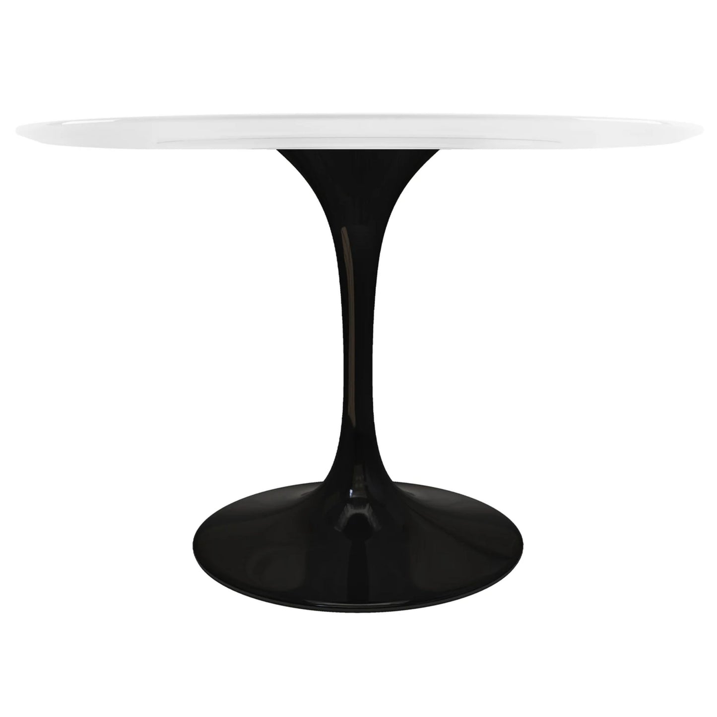 Tulip Fiberglass Dining Table, 48" Round Black Base