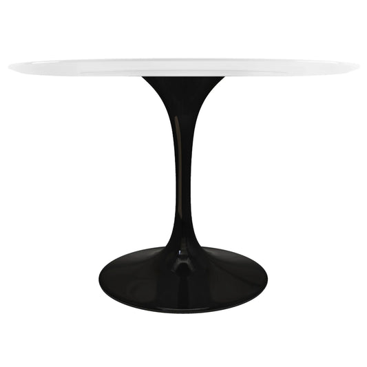 Tulip Fiberglass Dining Table, 48" Round Black Base