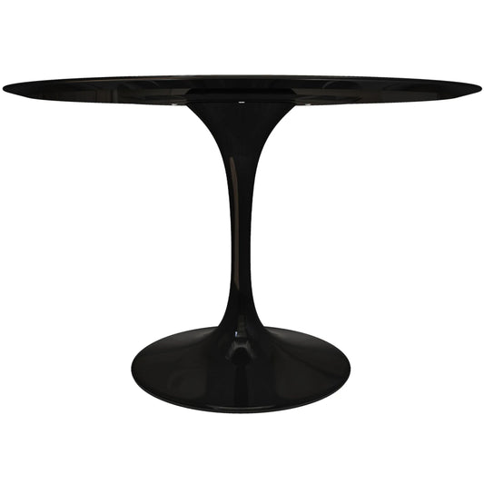 Tulip Fiberglass Dining Table, 48" Round Black