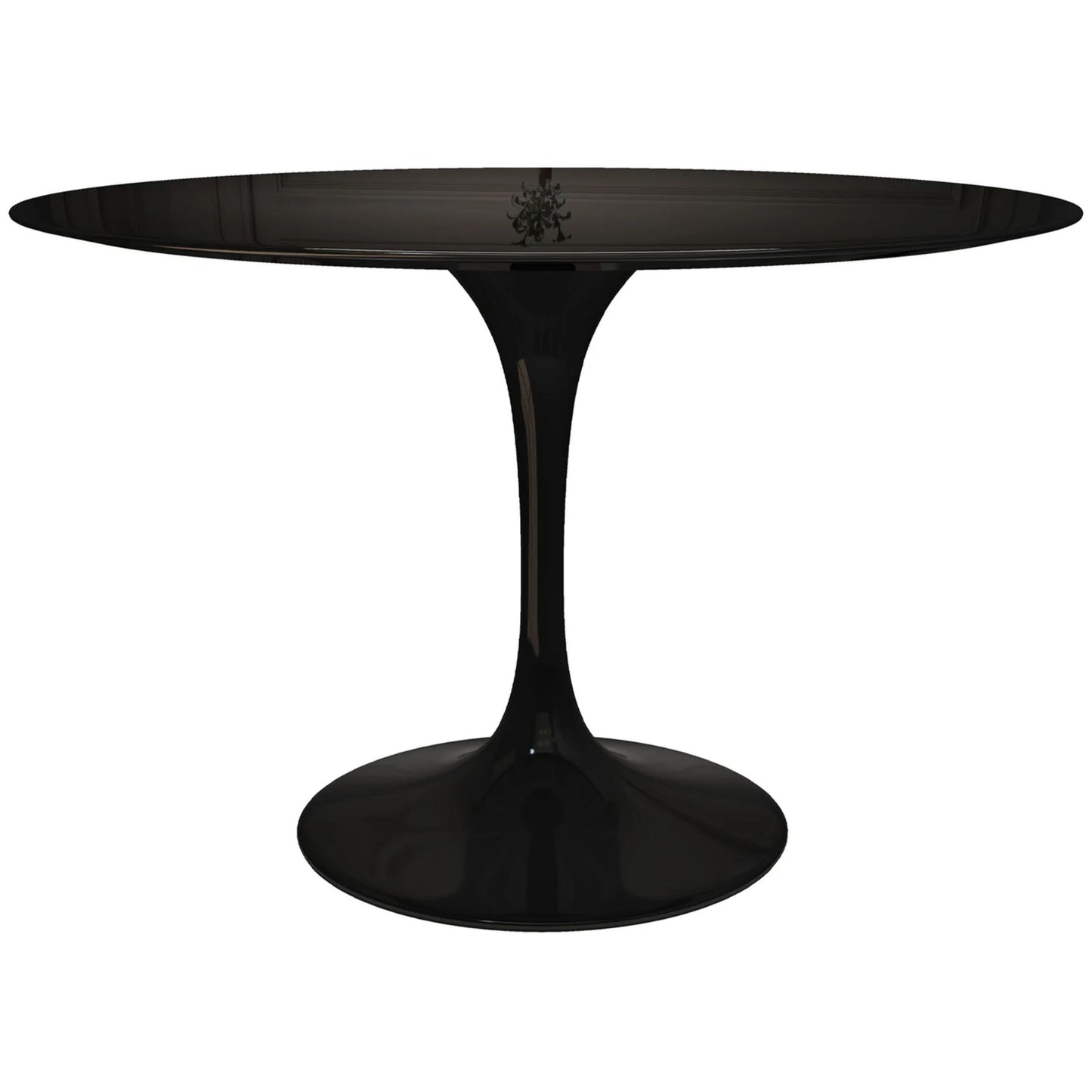 Tulip Fiberglass Dining Table, 48" Round Black