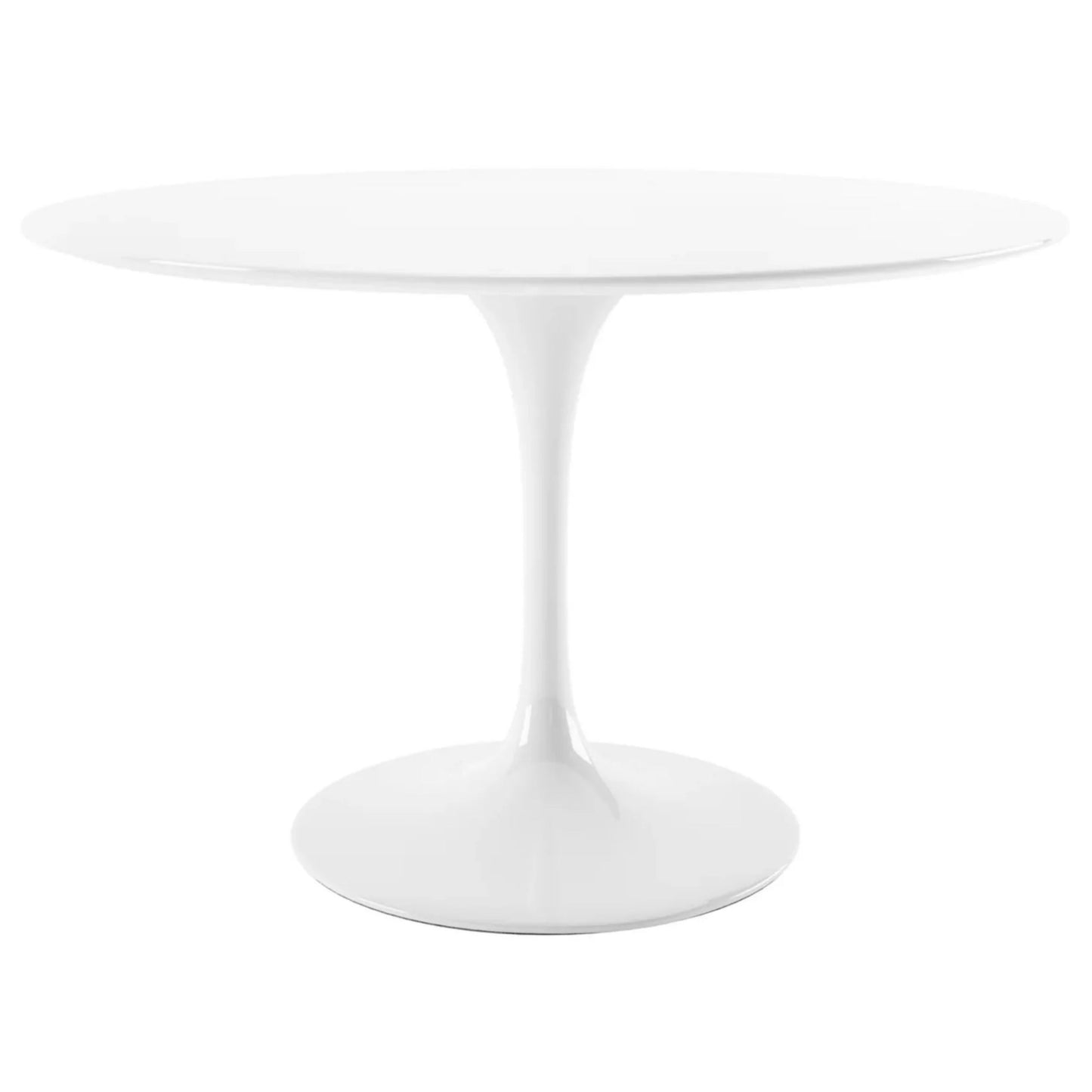 Tulip Fiberglass Dining Table, 48" Round White