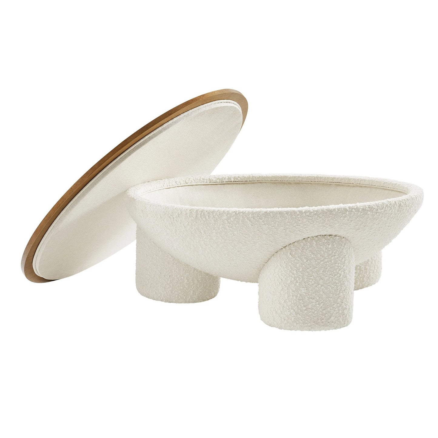Toby Boucle Coffee Table, Natural Ivory