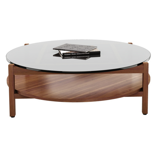 Oslo Coffee Table, Round, Dark Walnut