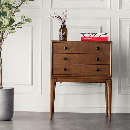 H Solid Wood Chest Of Drawers, Walnut