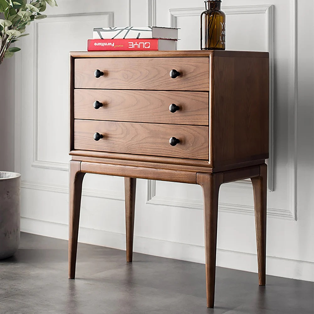 H Solid Wood Chest Of Drawers, Walnut