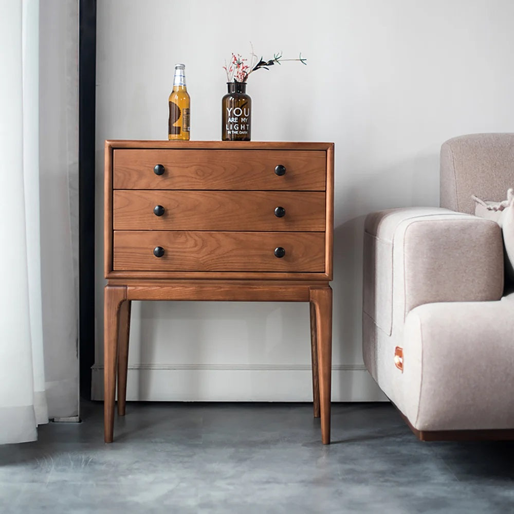 H Solid Wood Chest Of Drawers, Walnut
