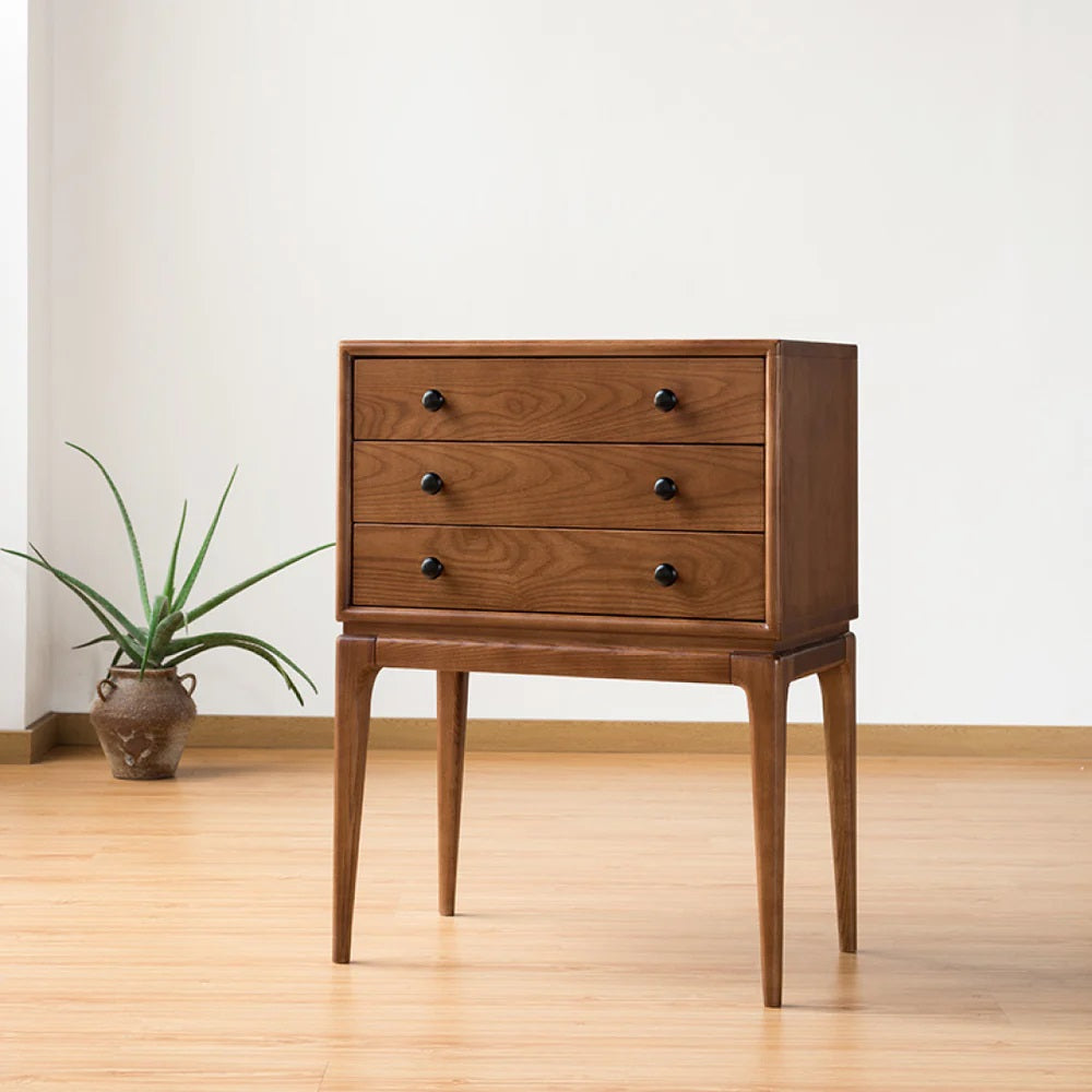 H Solid Wood Chest Of Drawers, Walnut