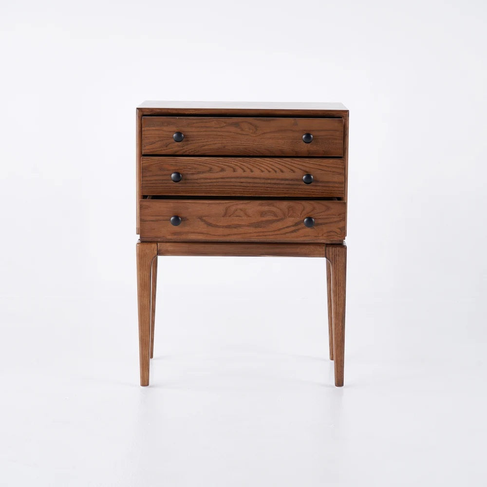H Solid Wood Chest Of Drawers, Walnut
