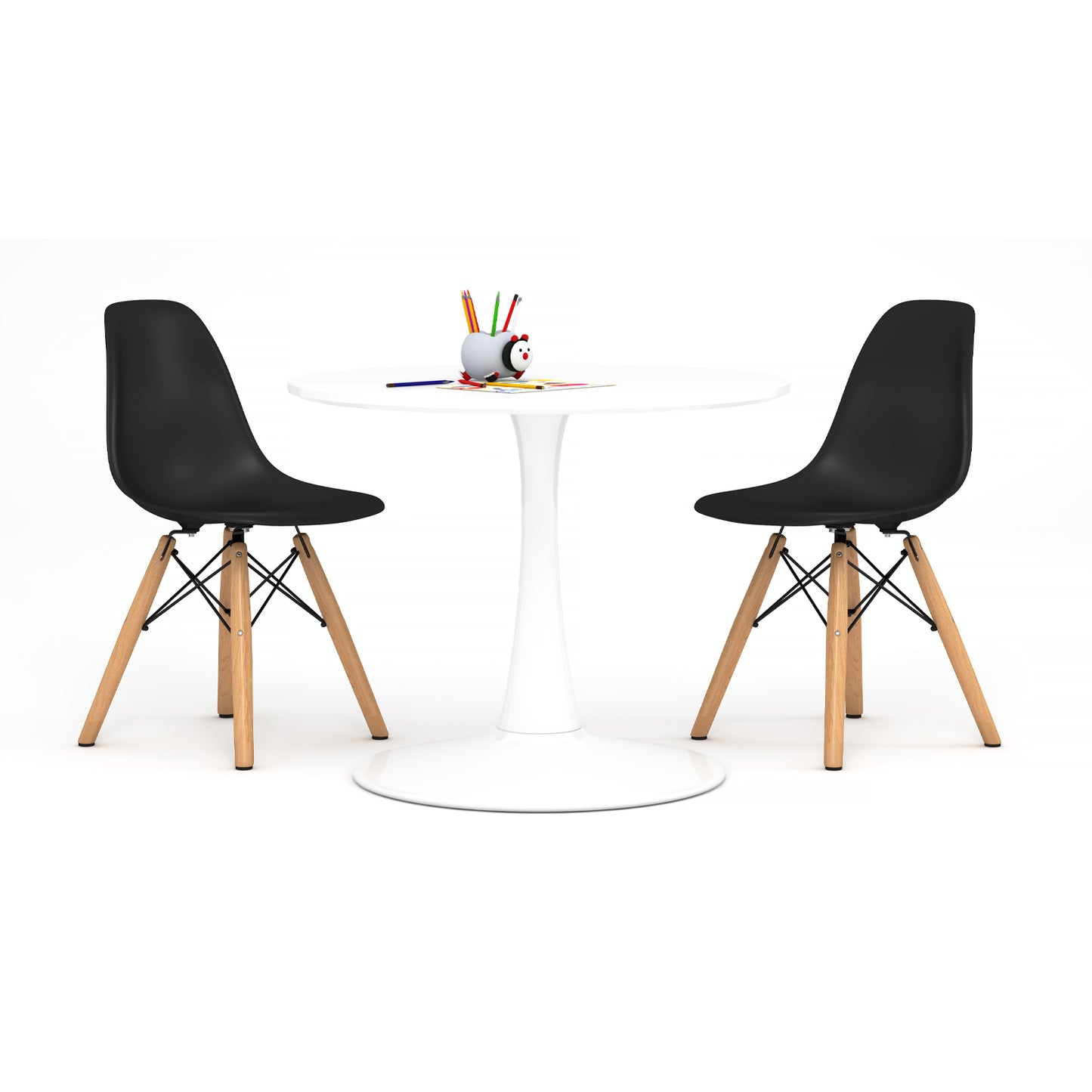 Kids Tulip Table Set, Black
