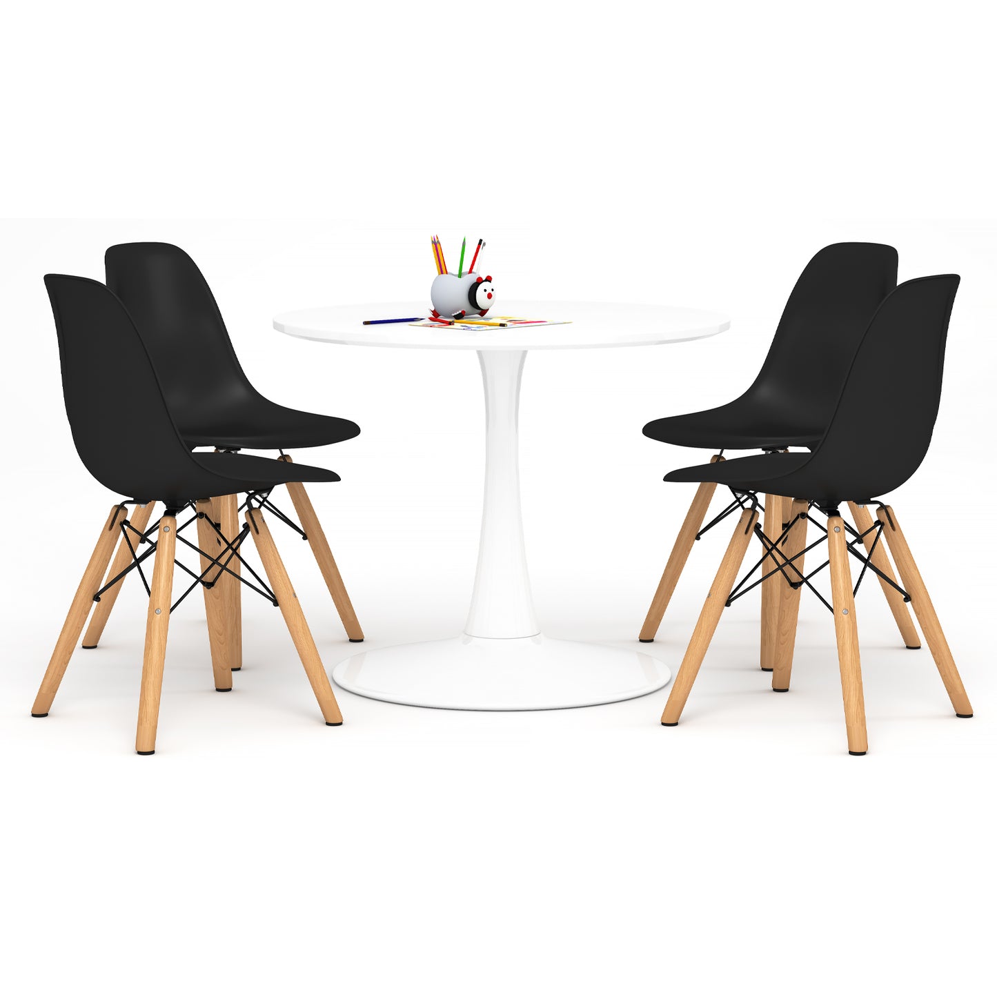 Kids Tulip Table Set, Black