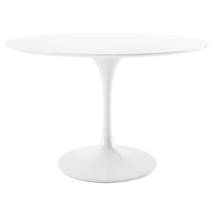 Tulip Fiberglass Dining Table, 48" Round White