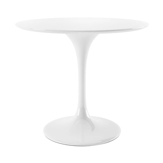 Tulip Fiberglass Dining Table, 36" Round White