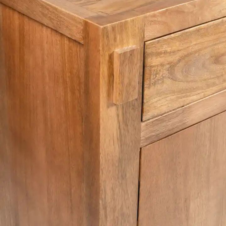 Anna 70" Solid Wood Sideboard, Light Walnut