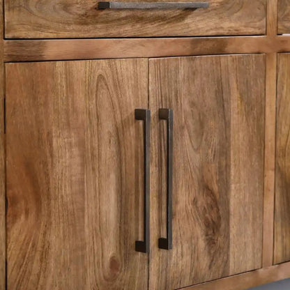 Anna 70" Solid Wood Sideboard, Light Walnut