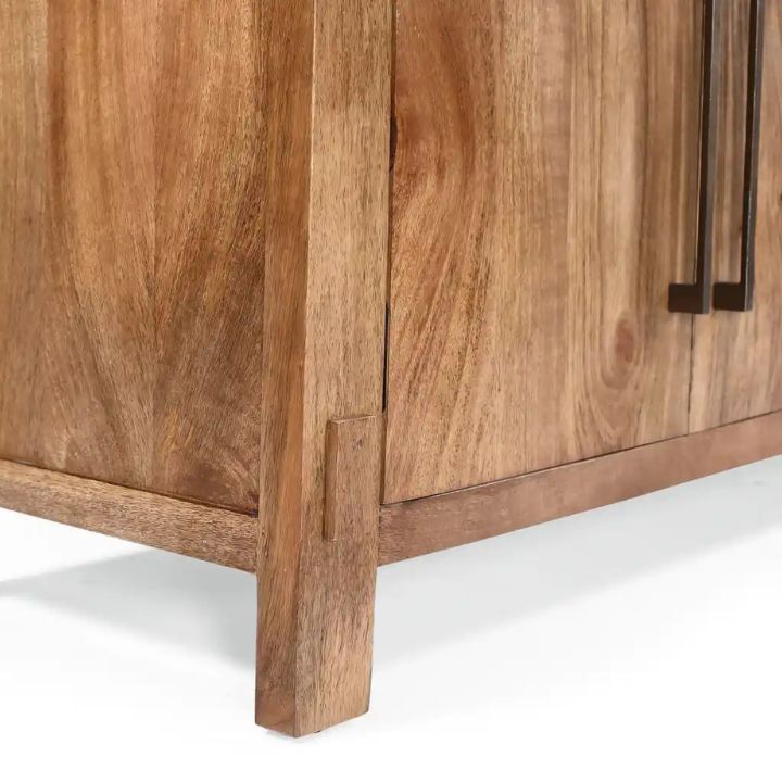 Anna 70" Solid Wood Sideboard, Light Walnut
