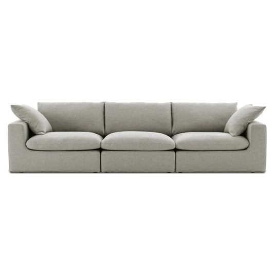 Duke 119" Deep Seat Sectional Sofa, 3 Seater, Gray