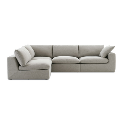 Duke 154" Deep Seat Sectional Sofa, 4 Seater, Gray