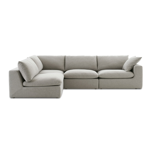 Duke 154" Deep Seat Sectional Sofa, 4 Seater, Gray