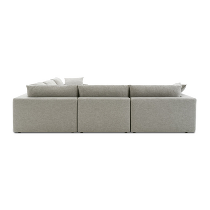Duke 189" Deep Seat Sectional Sofa, 5 Seater, Gray