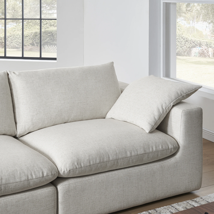 Duke 119" Deep Seat Sectional Sofa, 3 Seater, White