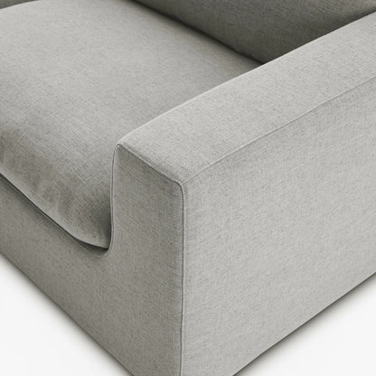 Duke 119" Deep Seat Sectional Sofa With Ottoman, 3 Seater, Gray