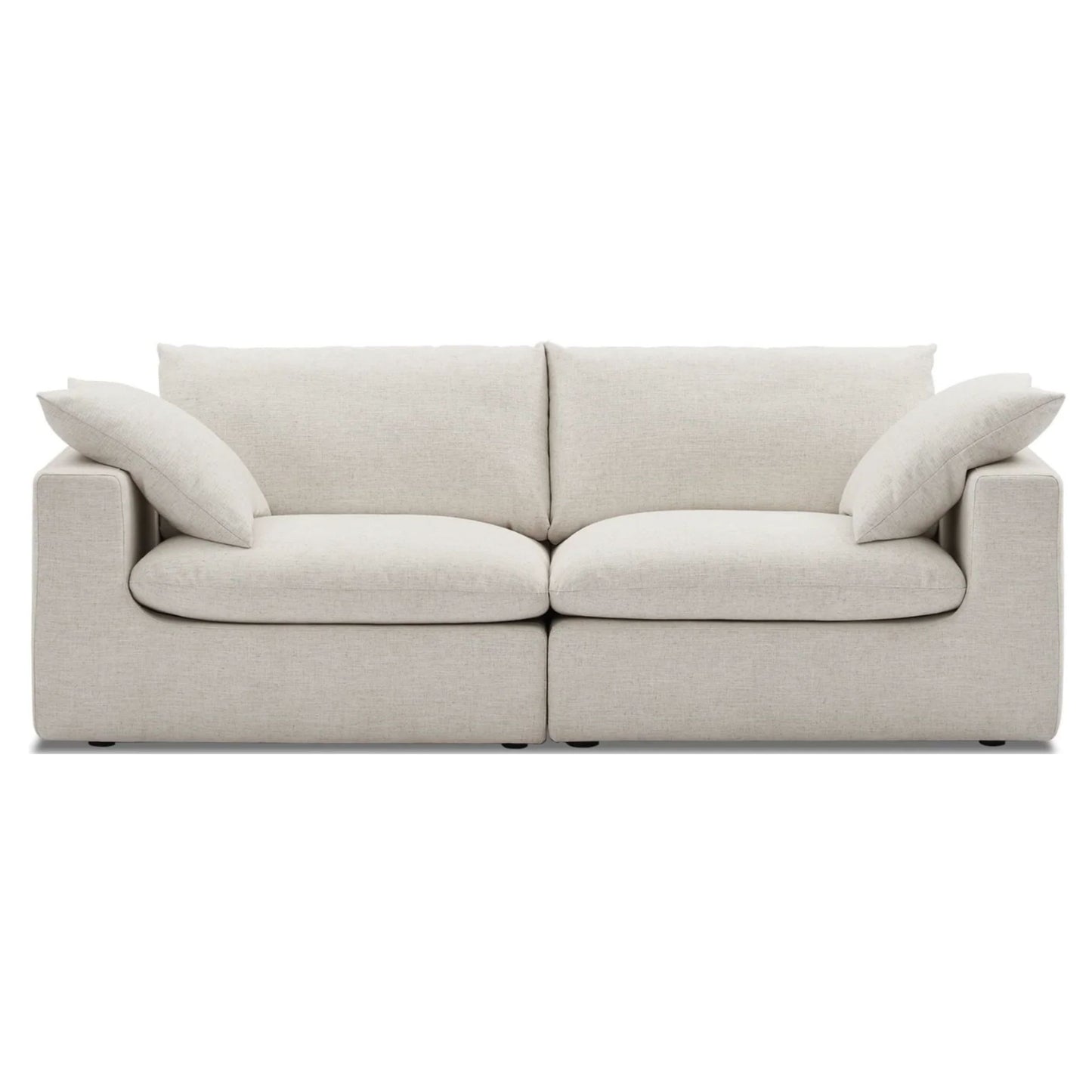 Duke 84" Deep Seat Sectional Sofa, 2 Seater, White