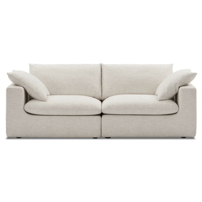 Duke 84" Deep Seat Sectional Sofa, 2 Seater, White