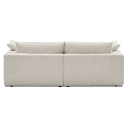 Duke 84" Deep Seat Sectional Sofa, 2 Seater, White