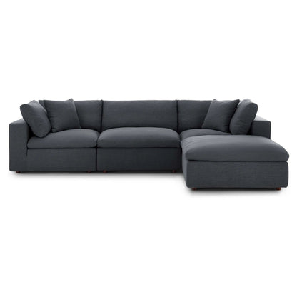 Haven 3 Seater Sectional Sofa With Ottoman, Gray