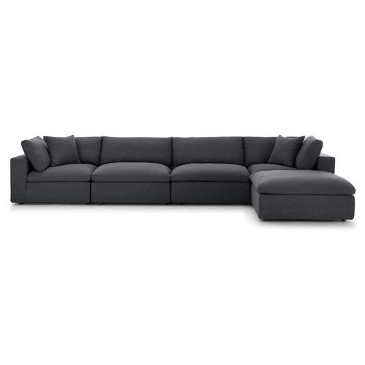 Haven 4 Seater Sectional Sofa With Ottoman, Gray