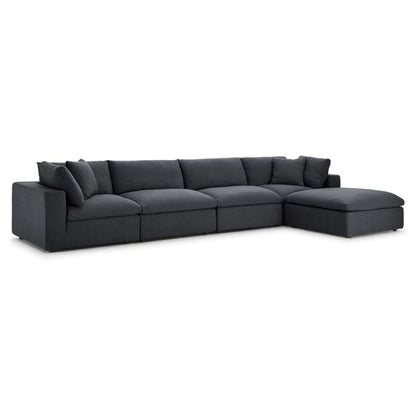 Haven 4 Seater Sectional Sofa With Ottoman, Gray