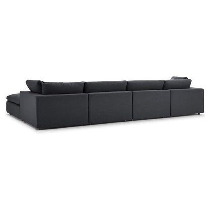 Haven 4 Seater Sectional Sofa With Ottoman, Gray