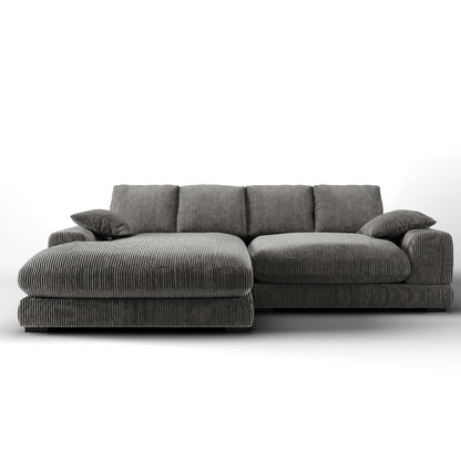 Aurelle Home 106" Reversible Contemporary Deep Seat Sectional Sofa, Charcoal Gray