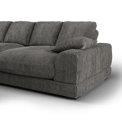 Aurelle Home 106" Reversible Contemporary Deep Seat Sectional Sofa, Charcoal Gray