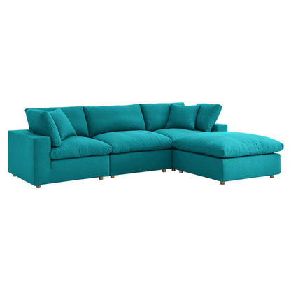 Haven 3 Seater Sectional Sofa With Ottoman, Teal