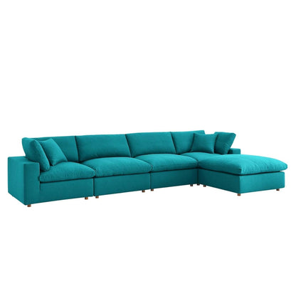 Haven 4 Seater Sectional Sofa With Ottoman, Teal