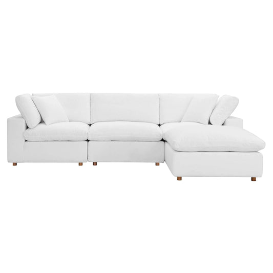 Haven 3 Seater Sectional Sofa With Ottoman, White