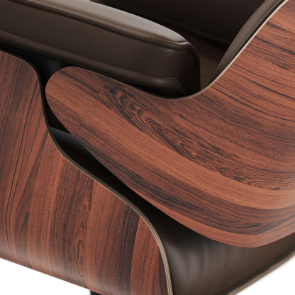 Vita Leather Lounge Chair & Ottoman, Brown