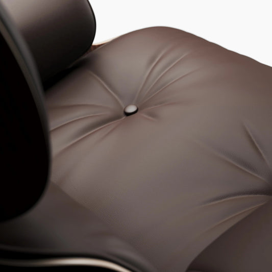 Vita Leather Lounge Chair & Ottoman, Brown