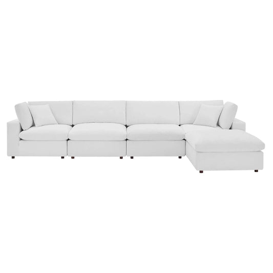 Haven 4 Seater Sectional Sofa With Ottoman, White