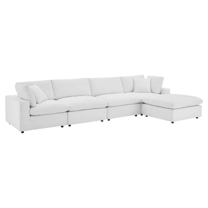 Haven 4 Seater Sectional Sofa With Ottoman, White