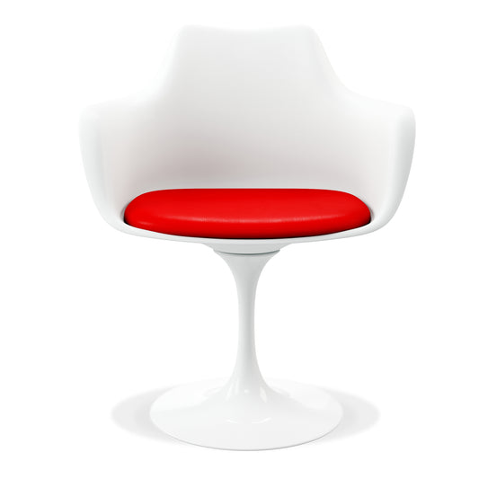Tulip Swivel Armchair, Red