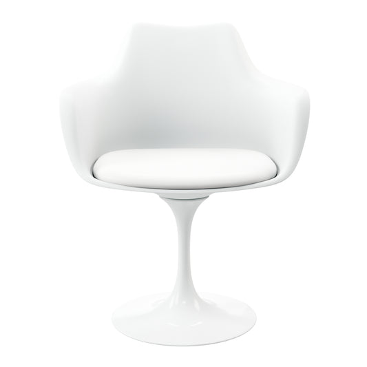 Tulip Swivel Armchair, White
