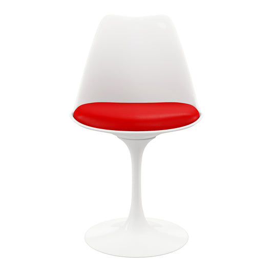 Tulip Swivel Side Chair, Red