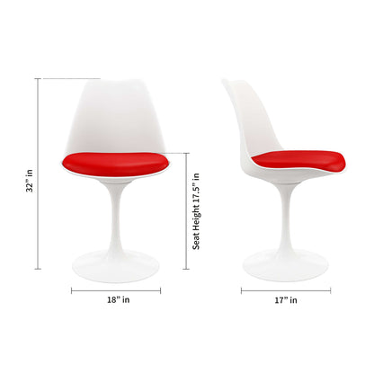 Tulip Swivel Side Chair, Red