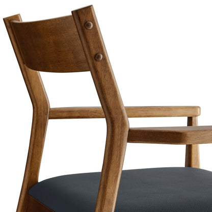 Jaiden Leather Dining Chair, Walnut